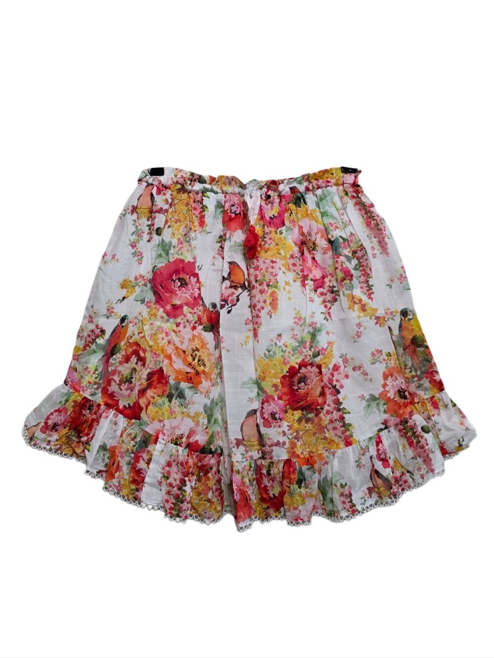 Zimmermann Mae Flounce Skirt in Ivory Floral Size 10